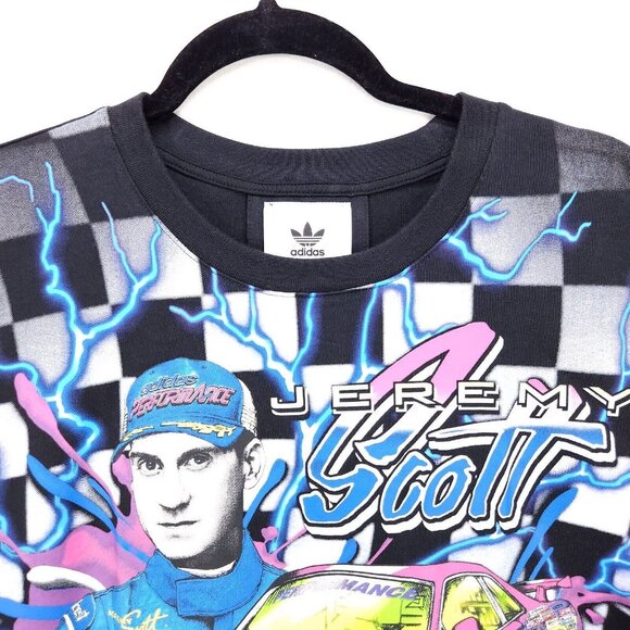 Adidas Jeremy Scott Shirt JS Rally NASCAR Style Print Tee Adult Size Small - Picture 12 of 13